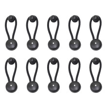 Sangles Élastiques à Boules 10 Pièces Nylon Noir 9cm Extension 15cm pour Bateau Camping Toiture Bagage