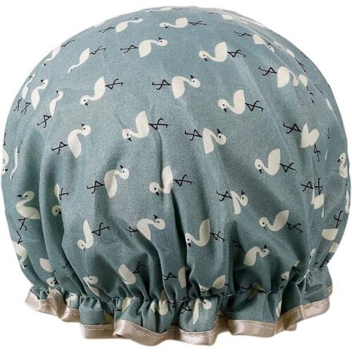 Waterproof Shower Cap, Lined Design for Showering, Makeup Application and Sleeping