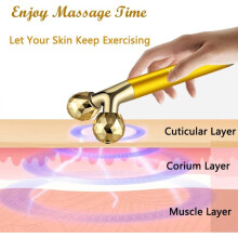 Electric Facial Massager with 3D Roller and 6000/min Vibration Head for Skincare Routine, Portable with Storage Bag