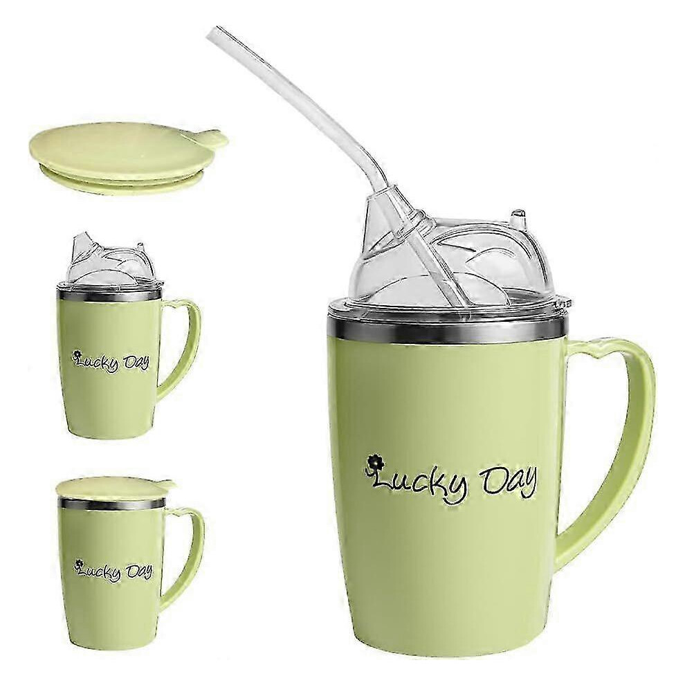 Adult Sippy Cups for Elderly Disabled, 3 in 1 350ml Non Spill Anti Choke with Lid and 30cm Straw for Home Hospital Care Home