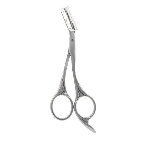 Eyebrow Scissors, Precision Trimming Tool with Integrated Comb and Ergonomic Handles