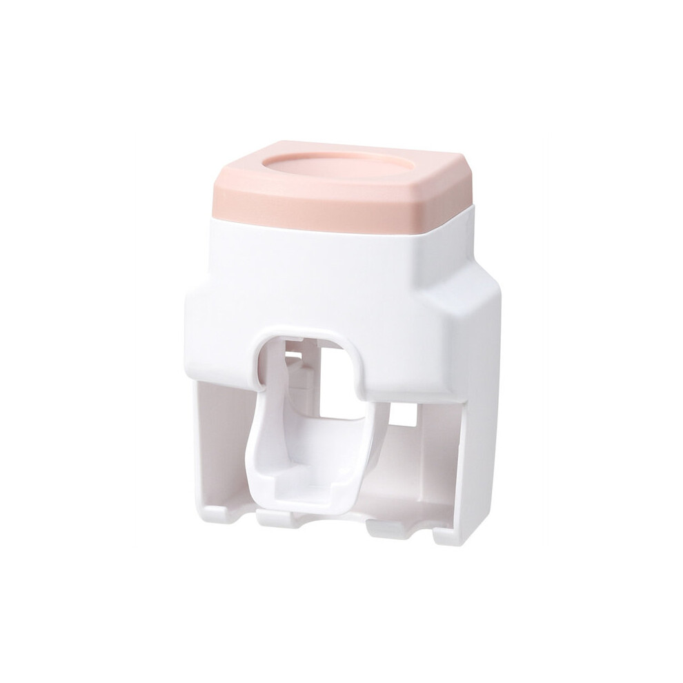 Wall Mounted Automatic Toothpaste Dispenser, Pink, Adhesive Mount, for Bathroom and Travel
