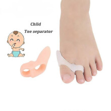 Children's Hallux Valgus Protector 2 Piece Pack White Silicone Overlapped Toe Corrector Bunion Relief One Size for Kids