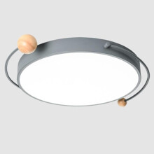 Plafonnier LED rond ultra-lumineux pour enfants, design bois, forme macaron, intensité réglable, installation encastrée, pour bureau, entrée