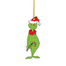 Vianočná ozdoba TOFOTL Grinch, okrúhla akrylová, 8,4 cm