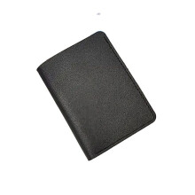 Minimalistische schwarze Geldbörse aus Kunstleder mit 12 Kartenfächern