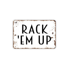 Aluminiowy znak ścienny Rack 'Em Up 8x12 cali