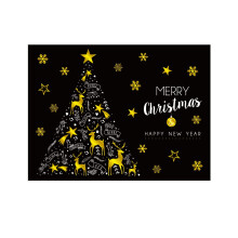 Sticker mural de Noël en vinyle 60 x 50 cm