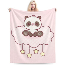 Flanelová deka s ružovým panda kawaii 102 x 76 cm