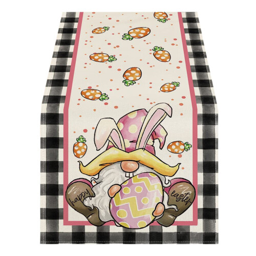 Ostertischläufer – Vintage-Hasen- und Eier-Print