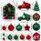 Ensemble de 72 décorations de Noël : boules et maisons 1