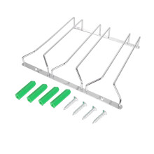 Estante metálico para copas de vino para guardar debajo del armario.