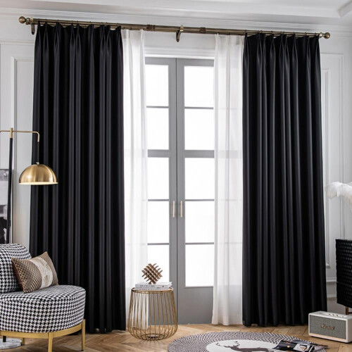 Cortinas blackout com isolamento térmico para quarto, 55,11 x 74,8