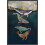 Tela impressa com baleias e pintas sob um mar azul, 61 x 91 cm (24 x 36 polegadas) 1