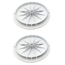 Lot de 2 couvercles ronds pour skimmer de piscine en ABS, 25 cm de diamètre
