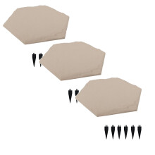 Dalles de jardin hexagonales avec clous de fixation (3 pièces)