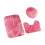 Ensemble de tapis de bain en peluche rose, 3 pièces 1