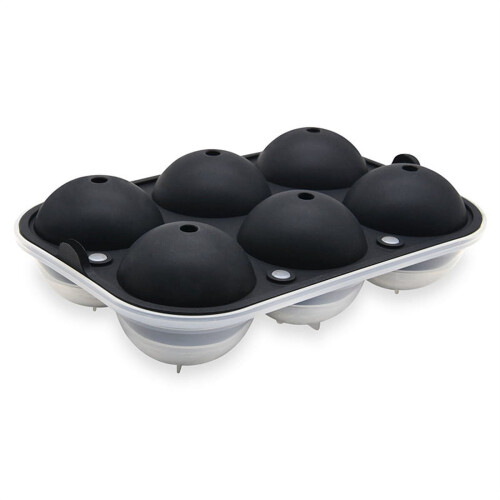 Silicone Round Ice Ball Tray – 6-Cavity, Dishwasher Safe