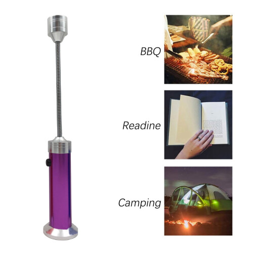 Lampada LED per barbecue con base magnetica e collo flessibile a 360