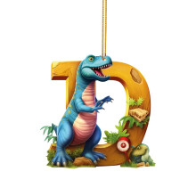 Dinosaur julevedhæng med 26 engelske bogstaver
