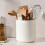 Ceramic Utensil Holder with Cork Base and Removable Divider 1