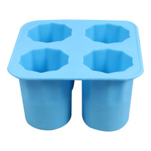 Siliconen ijsblokjesvorm – 4 vakjes, blauw