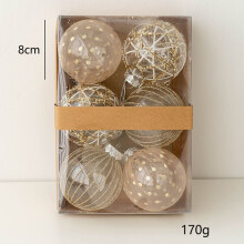 Lot de 6 boules de Noël décoratives de 8 cm en PET/PS