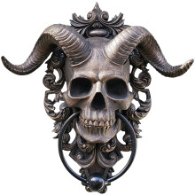 Décoration de porte tête de mouton squelette en résine – Décoration d'Halloween