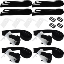 Kit de fijación para cubierta solar de piscina con correas y hebillas