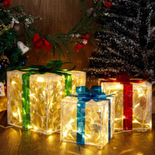 Coffret cadeau de Noël pliable et lumineux en 3 pièces
