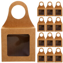 Weingeschenkbox aus Kraftpapier mit Sichtfenster