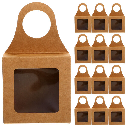 Weingeschenkbox aus Kraftpapier mit Sichtfenster