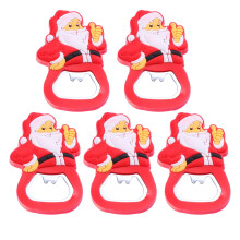 Weihnachtlicher Flaschenöffner mit Weihnachtsmann-Motiv – PVC & Metall, 6,7 cm