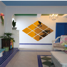 6 in x 6 in Mirror Tiles Plastic Reflective Wall Stickers 6