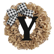 Barhoo Last Name Wooden Front Door Wreath