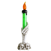 Portacandele a LED verde per Halloween, compatibile con mano di scheletro