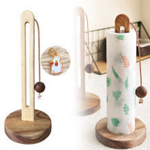 Soporte vertical para toallas de papel de madera maciza Giyblacko