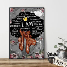 Affiche d'art abstrait afro-américain représentant une femme noire, 40 x 60 cm