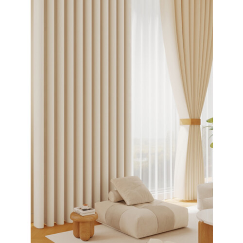 Blackout curtain polyester pleated thermal insulated