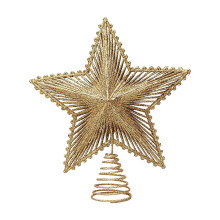 Gold Metal Star Christmas Tree Topper 23cm