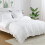 White Ruffled Duvet Cover Set Queen 3 pcs 1