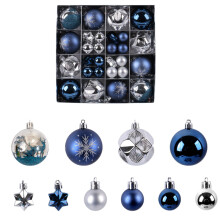 Vintage Blue & Silver Christmas Tree Ornaments Set