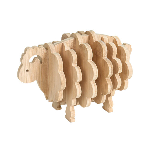 Sheep-Shaped Table Placemats Set – 7-Piece