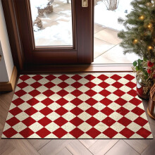 Christmas entryway rug red white non-slip 24x36 inch