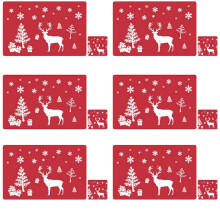 PVC Placemat and Coaster Set 6 Pcs
