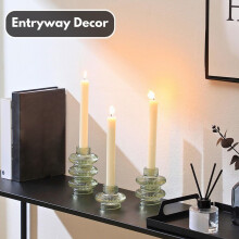 Glass Candle Holder European Style Double Head 6 Pc