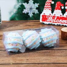 3PCS Blue ABS Christmas Ball Ornaments 8cm