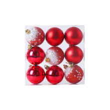 Taotanxi Christmas Ball Ornaments Red Glitter 60mm 9pcs