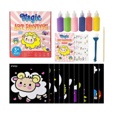 Sand Painting Kit for Kids with 12 Cards and 6 Sand Colors