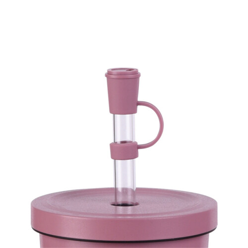 Silicone Straw Plug Milk Tea Shape 6 pcs
